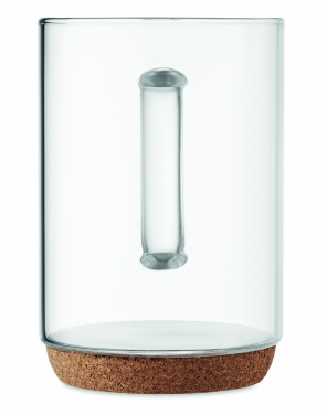 Logo trade corporate gifts picture of: Glass mug 400ml with cork base