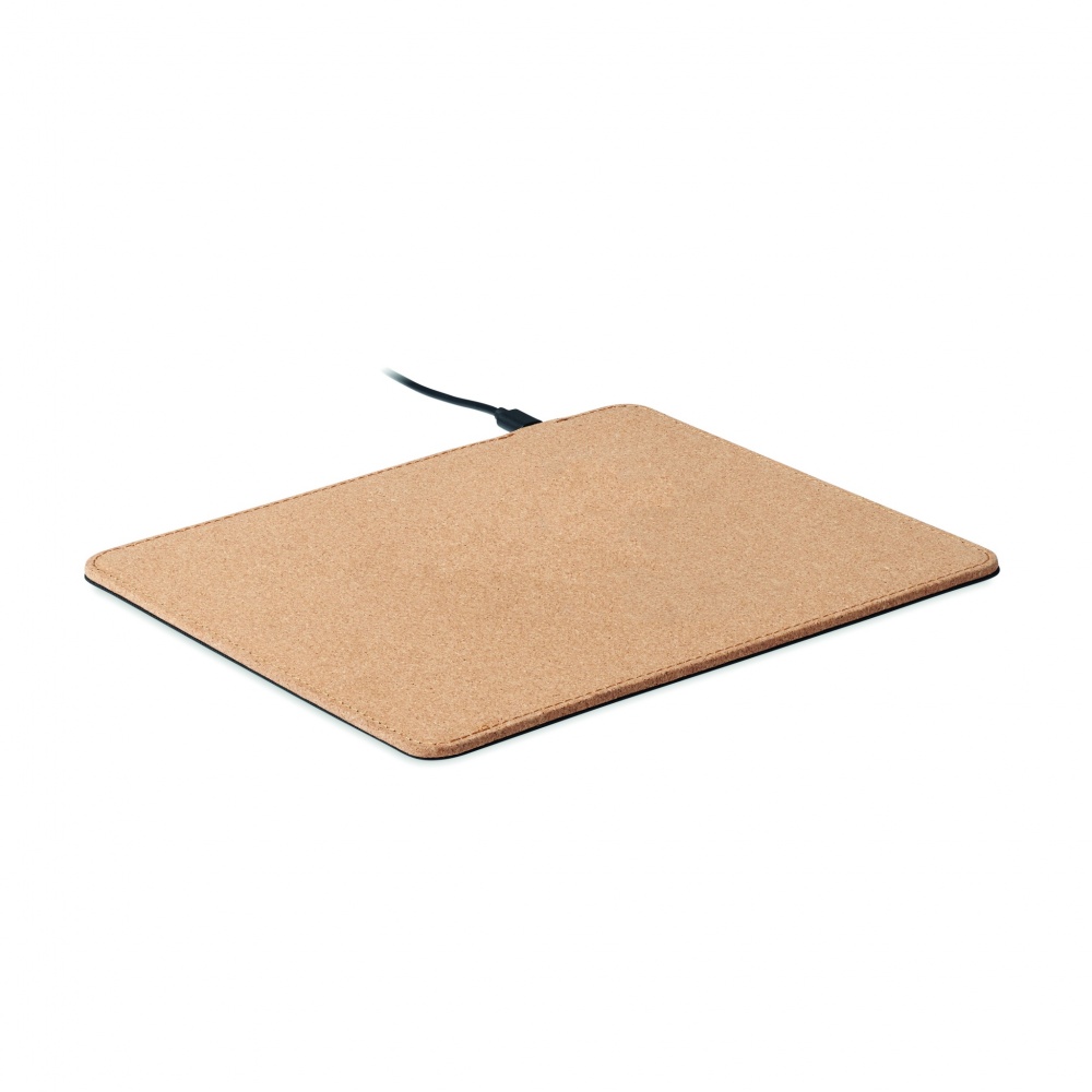 Logotrade promotional giveaway image of: Cork mouse mat charger 15W