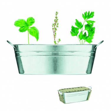 Logotrade promotional item picture of: Zinc tub with 3 herbs seeds