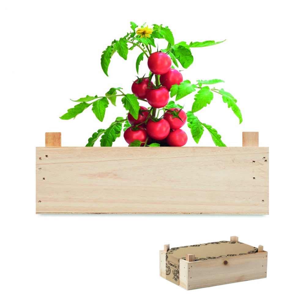 Logotrade corporate gift picture of: Tomato kit in wooden crate