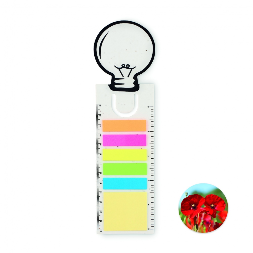 Logo trade promotional products image of: Seed paper bookmark w/memo pad