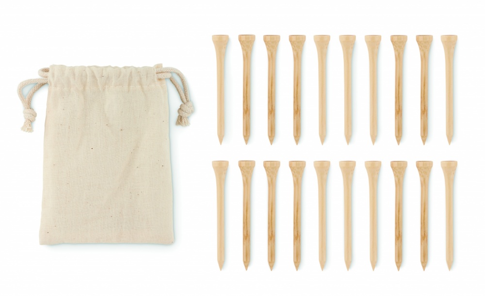 Logo trade promotional products picture of: 20 bamboo golf tees set