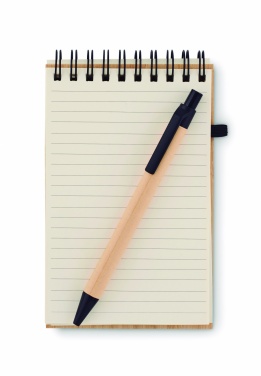 Logo trade corporate gifts picture of: A6 bamboo notepad with pen SONORABAM