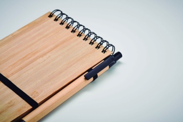 Logotrade corporate gift image of: A6 bamboo notepad with pen SONORABAM