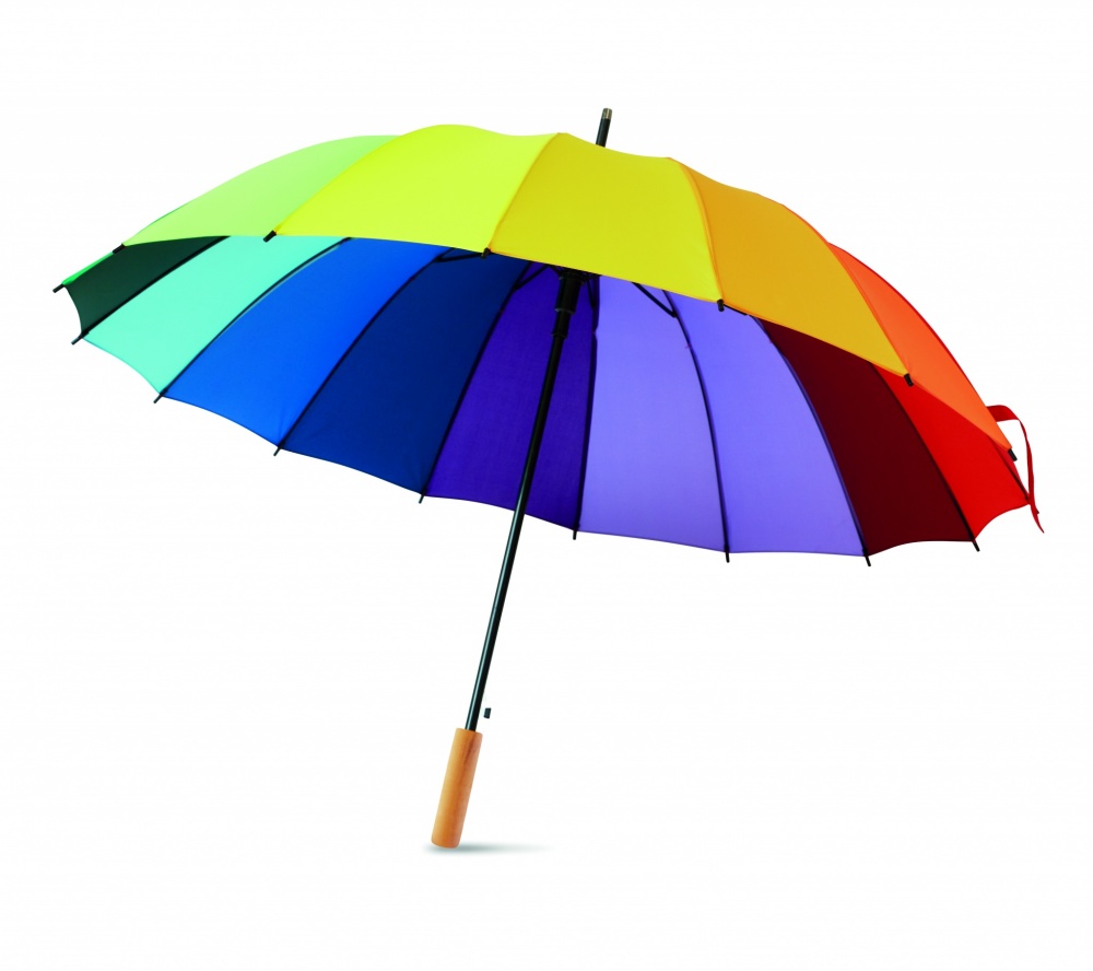 Logo trade promotional merchandise picture of: 27 inch rainbow umbrella