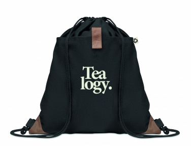 Logo trade promotional products image of: Recycled cotton drawstring bag