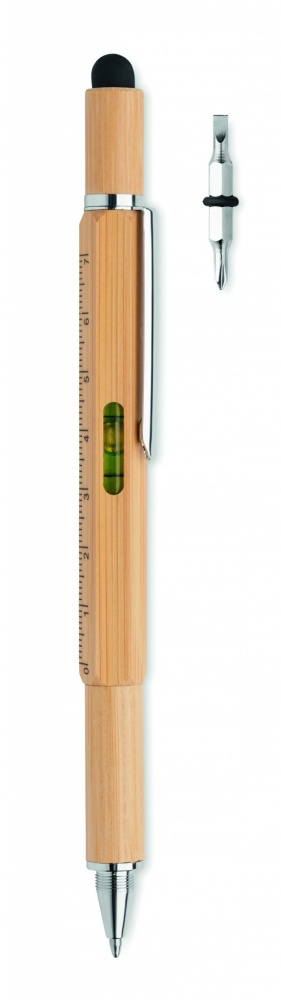 Logotrade advertising product image of: Spirit level pen in bamboo