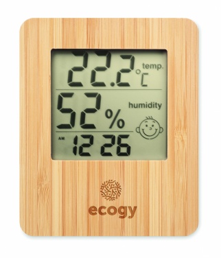 Logo trade promotional merchandise picture of: Bamboo weather station