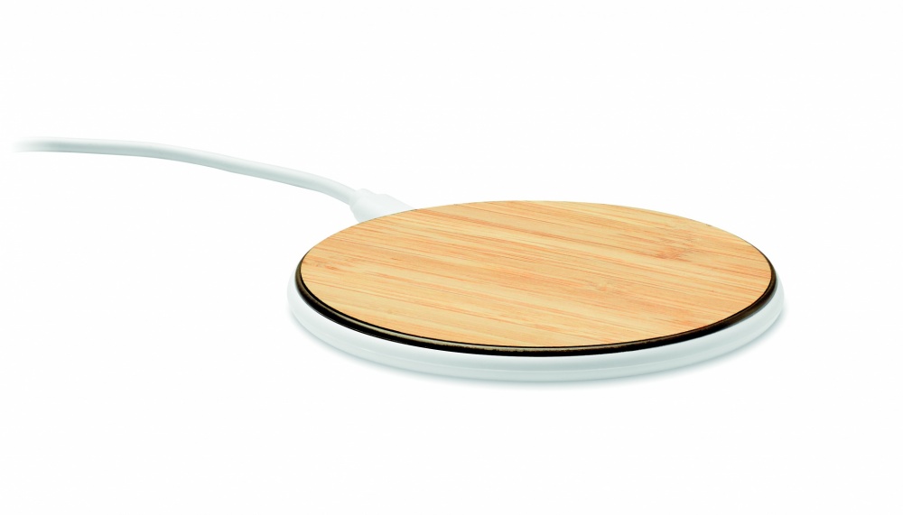 Logo trade promotional items image of: Bamboo wireless charger 10W