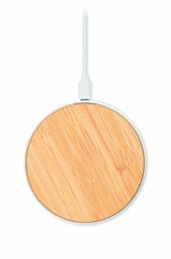 Logo trade promotional giveaways image of: Bamboo wireless charger 10W