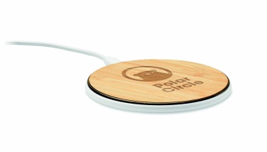 Logo trade promotional items image of: Bamboo wireless charger 10W