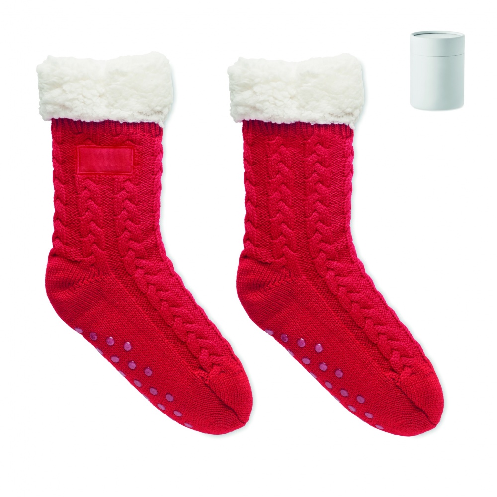 Logo trade corporate gift photo of: Pair of slipper sock L