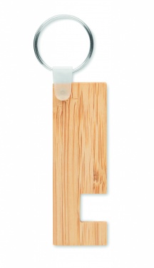 Logo trade promotional giveaways image of: Bamboo stand and key ring Savonlinna