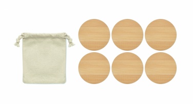 Logo trade advertising products image of: Set of 6 bamboo coasters