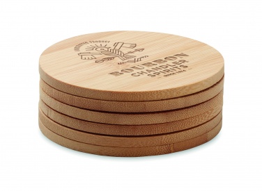 Logo trade advertising products image of: Set of 6 bamboo coasters