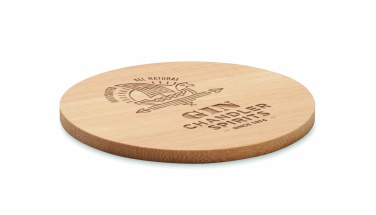 Logo trade promotional items image of: Bamboo round coaster