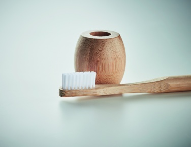 Logo trade promotional gift photo of: Bamboo tooth brush with stand