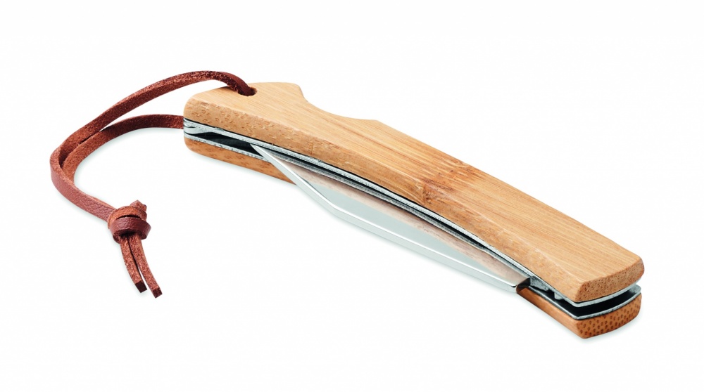 Logotrade corporate gift picture of: Foldable knife in bamboo