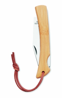 Logo trade corporate gifts image of: Foldable knife in bamboo