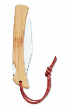 Logo trade promotional gifts image of: Foldable knife in bamboo