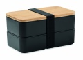 Lunch box in PP and bamboo lid, Black