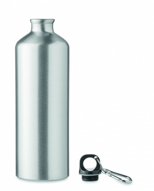 Logotrade promotional merchandise image of: 1000 ml single-walled aluminum water bottle with a carabiner