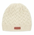 Cable knit beanie in RPET, Beige