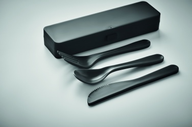 Logo trade promotional merchandise photo of: Cutlery set recycled PP