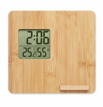 Logo trade business gift photo of: Bamboo weather station 10W