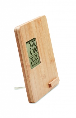 Logo trade promotional giveaways image of: Bamboo weather station 10W