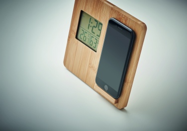 Logo trade advertising product photo of: Bamboo weather station 10W