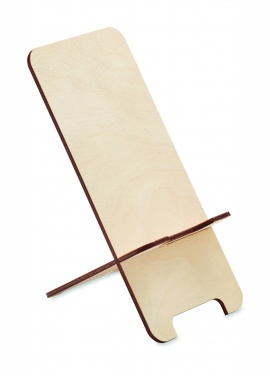 Logo trade promotional giveaways image of: Birch Wood phone stand