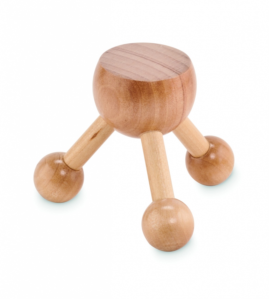 Logo trade corporate gifts image of: Hand held massager in wood