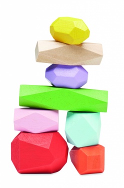 Logotrade promotional gift picture of: 8 stacking wood rocks in pouch