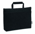 RPET felt zippered laptop bag, Black