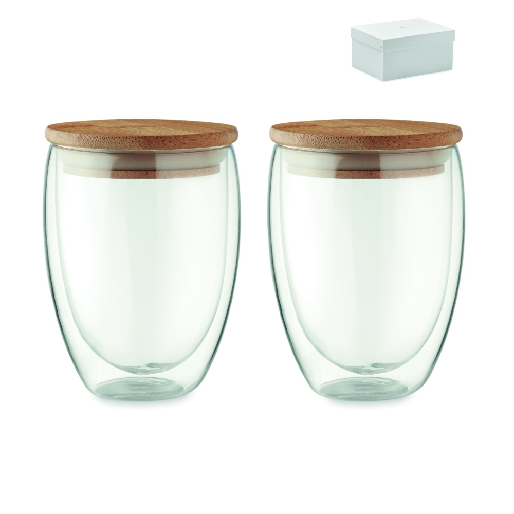 Logo trade promotional merchandise picture of: Set of 2 glasses 350 ml in box