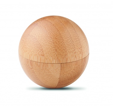 Logo trade business gift photo of: Lip balm in round bamboo case