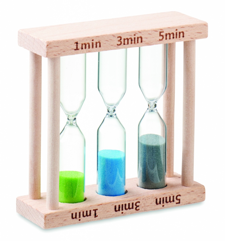 Logo trade corporate gift photo of: Set of 3 wooden sand timer