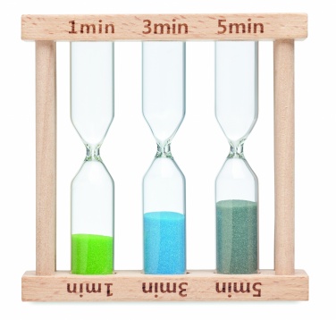 Logotrade promotional gift image of: Set of 3 wooden sand timer