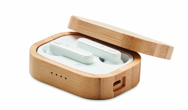 Logotrade promotional merchandise photo of: TWS earbuds in bamboo case