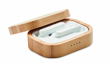 Logotrade promotional giveaways photo of: TWS earbuds in bamboo case