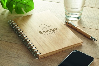 Logotrade promotional item picture of: A5 ring bound Bamboo notebook