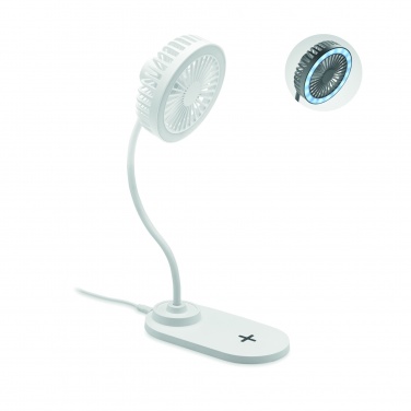 Logo trade promotional merchandise photo of: Desktop charger fan with light