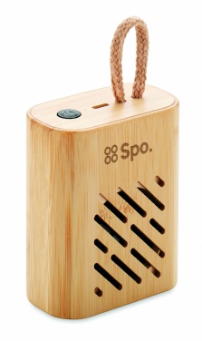 Logo trade business gifts image of: 3W Bamboo wireless speaker