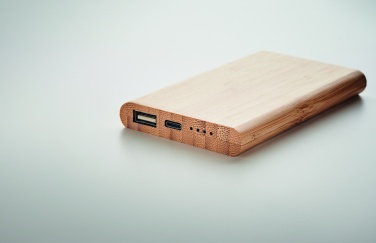 Logo trade promotional items picture of: 4000 mAh Bamboo power bank