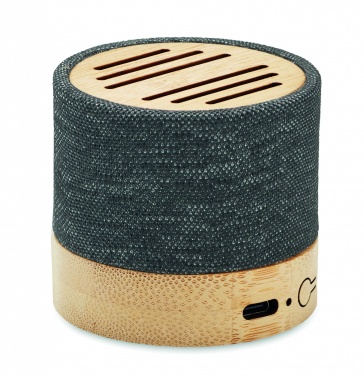 Logo trade promotional item photo of: Bamboo RPET wireless speaker