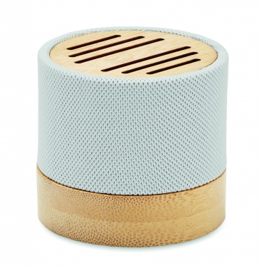 Logotrade promotional item image of: Bamboo RPET wireless speaker