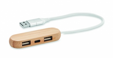 Logotrade corporate gift image of: 3 port USB hub with dual input