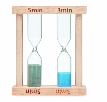 Logo trade promotional products picture of: Set of 2 wooden sand timers