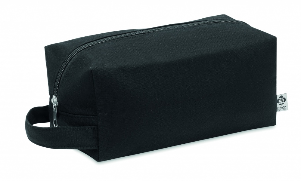 Logo trade promotional item photo of: Canvas cosmetic bag 220 gr/m²